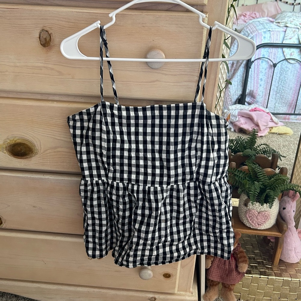 Wild Fable Gingham Flowy Tank Top🖤🤍